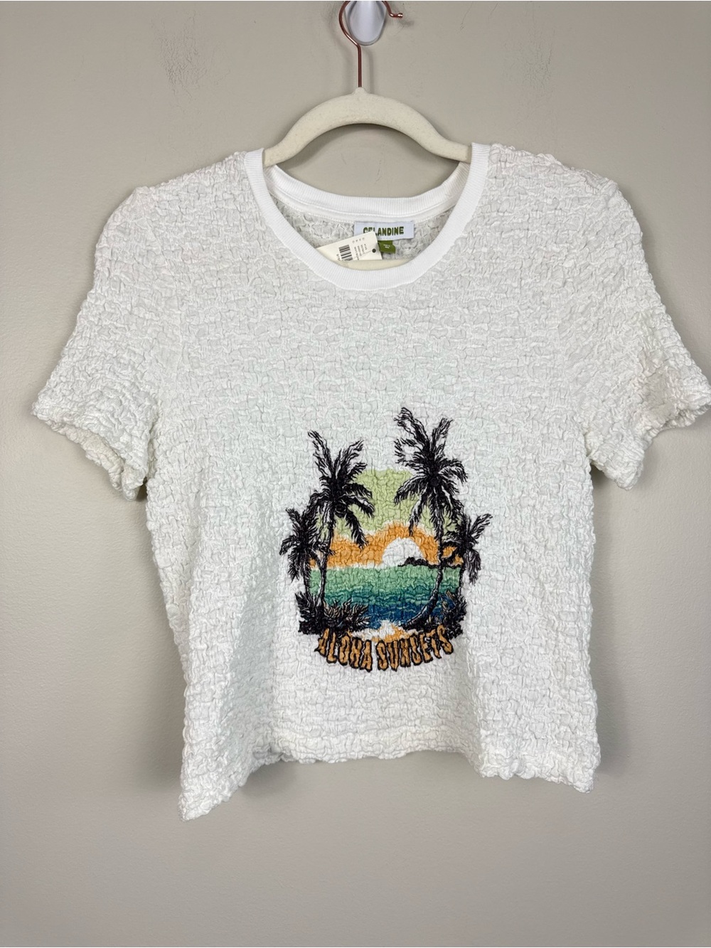 Celandine Top XS Aloha Hawaii Textured Tropical Crinkle Y2K Resort Floral Boho